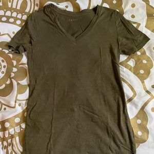 Olive Green V-Neck T-Shirt